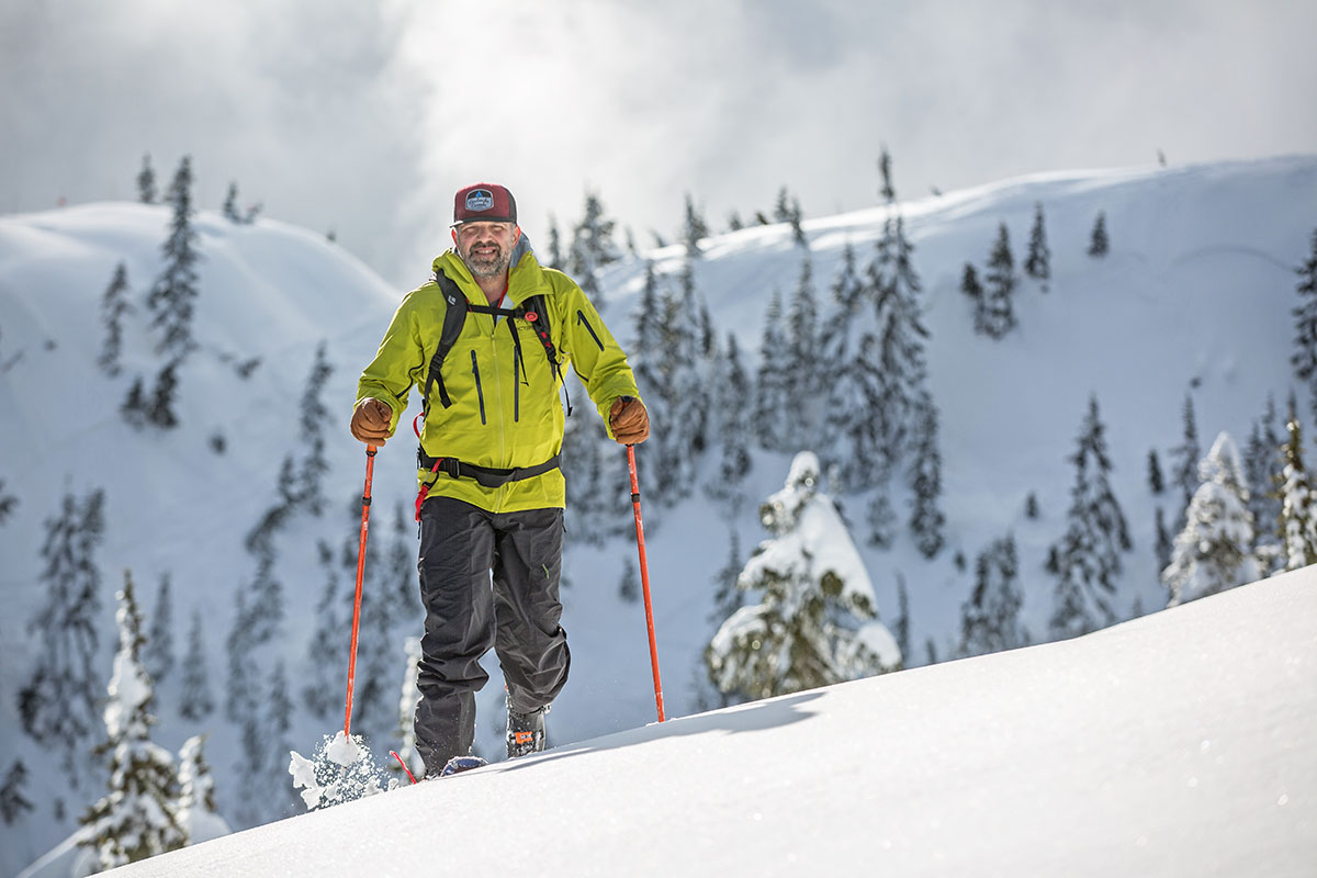 Arc'teryx Alpha SV hardshell jacket (skinning in deep snow)